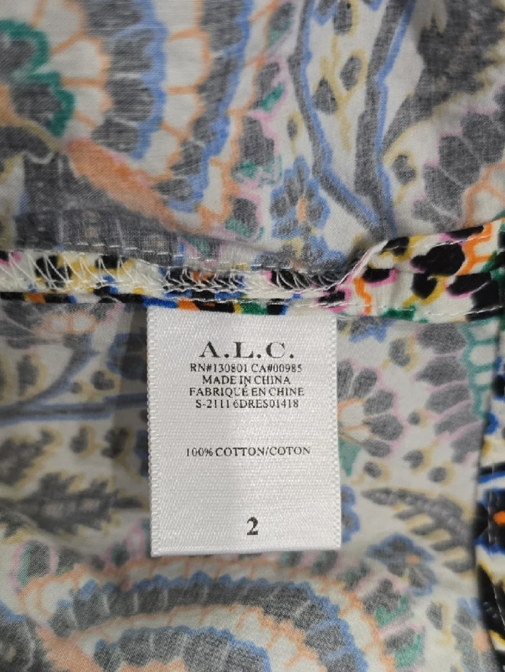 A.L.C. Adelaide Mini Dress Size 2 Boho Floral 100% Cotton NWOT - Picture 10 of 11